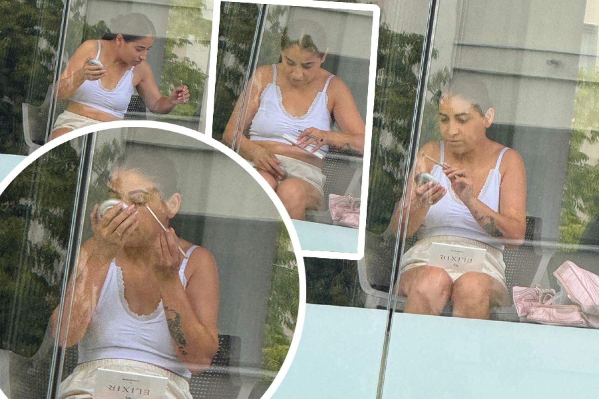 Când n-ai loc la salon, improvizezi! Prințesa de Aur s-a machiat în văzul tuturor! Imagini rare cu manelista înainte de a pleca la evenimente | VIDEO