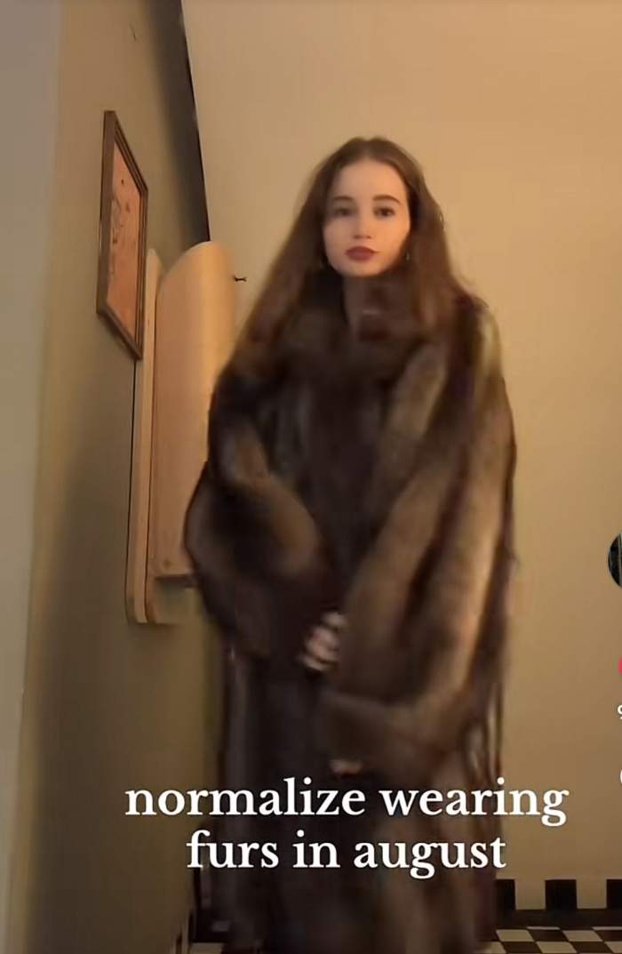 ”De ce e așa frig în Cluj”. Fiica lui Irinel Columbeanu s-a îmbrăcat cu haină de blană, în toiul verii! Cum au reacționat urmăritorii | VIDEO