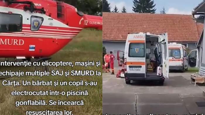 Tată și fiu, morți electrocutați într-o piscină, în Cârța, județul Sibiu. Medicii nu au mai putut face nimic | VIDEO
