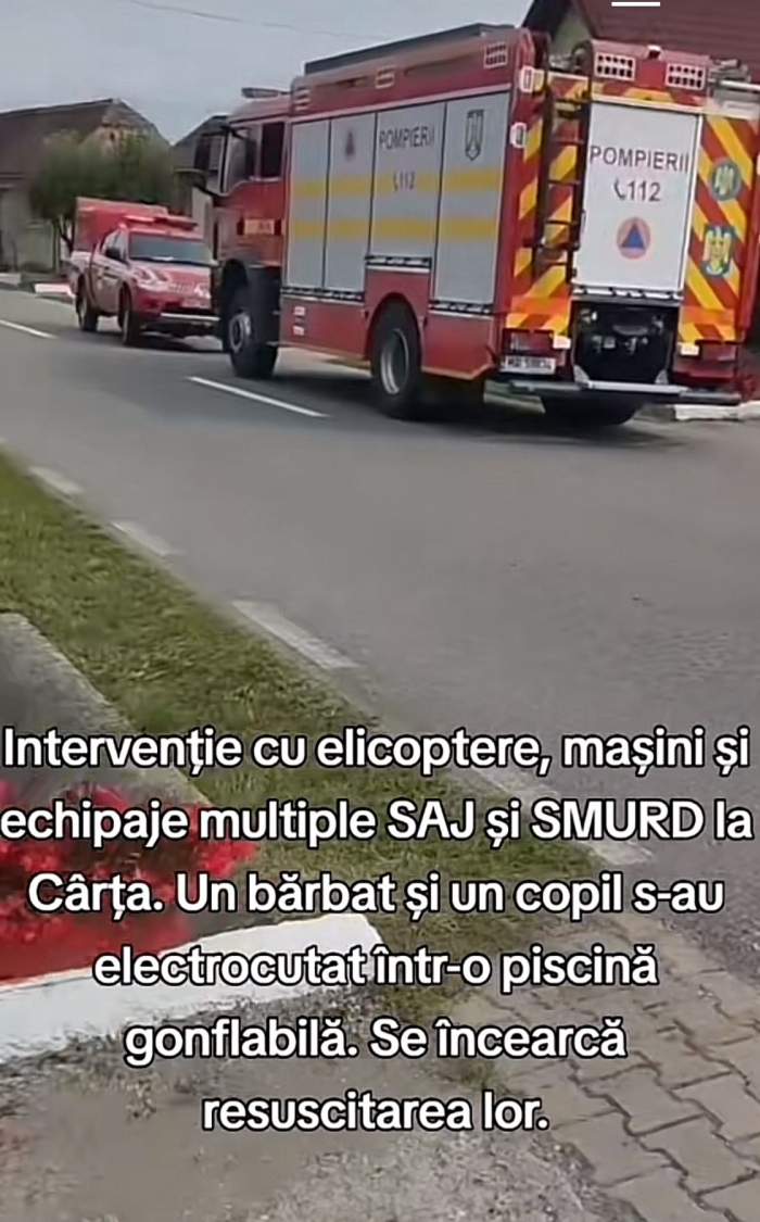 Tată și fiu, morți electrocutați într-o piscină, în Cârța, județul Sibiu. Medicii nu au mai putut face nimic | VIDEO