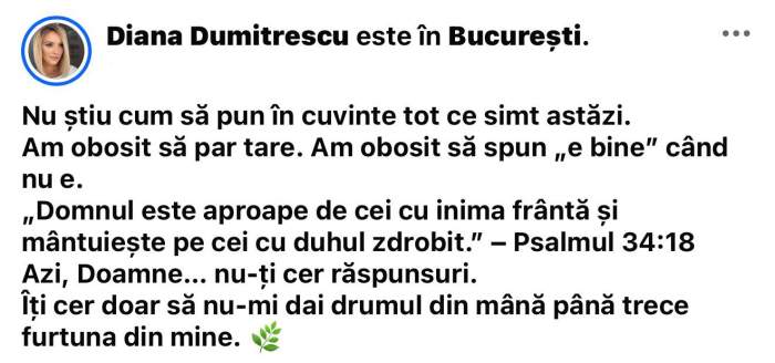 Diana Dumitrescu, anunț neașteptat pentru public! Oana roman a reacționat imediat