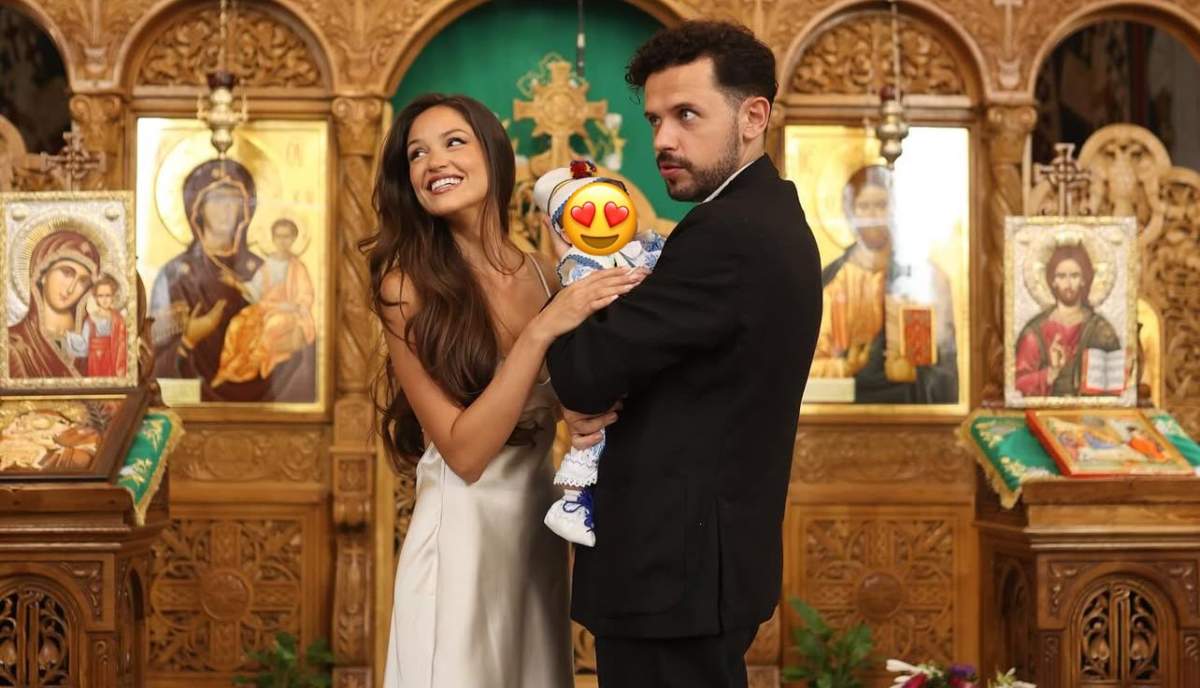 Oana Zara și Bogdan Medvedi au devenit pentru prima dată nași! Cei doi l-au botezat pe micuțul Matei-Dominic | FOTO