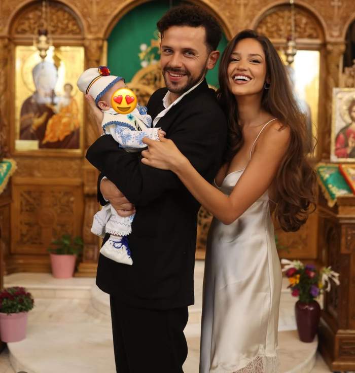 Oana Zara și Bogdan Medvedi au devenit pentru prima dată nași! Cei doi l-au botezat pe micuțul Matei-Dominic | FOTO