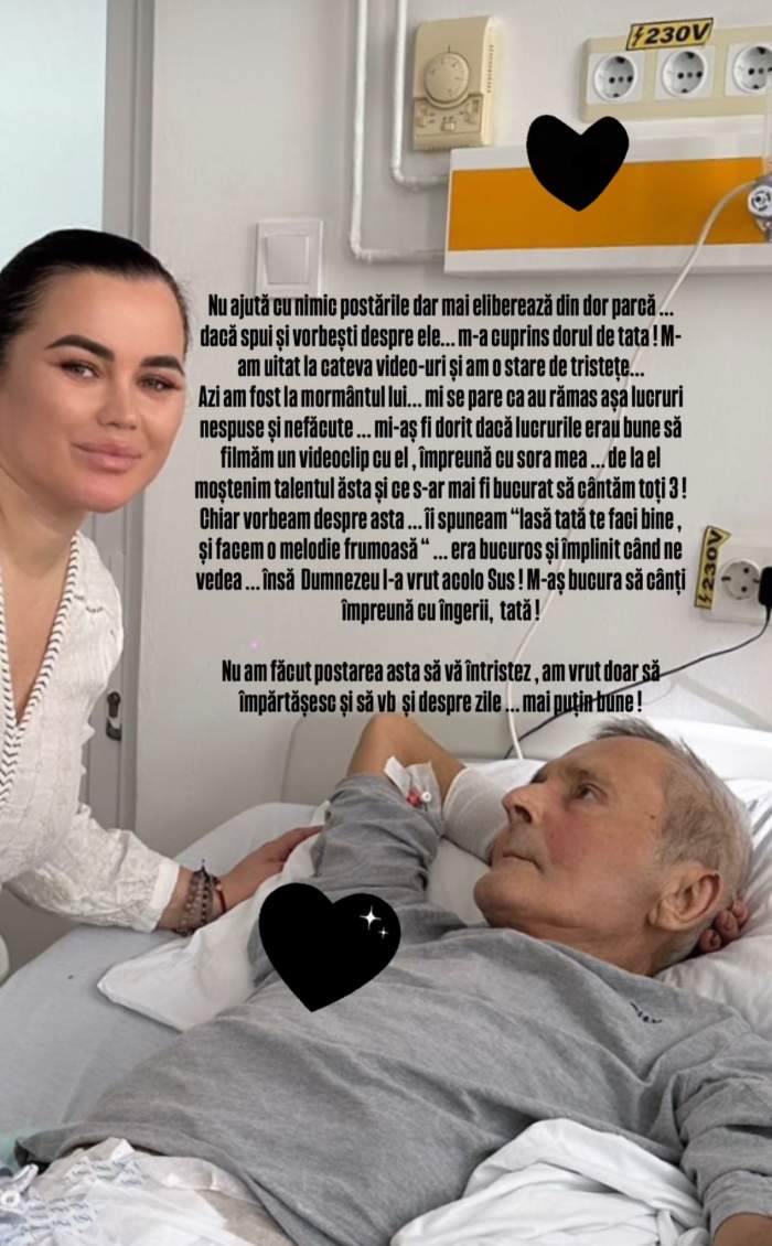 Carmen de la Sălciua, mesaj emoționant, după ce a fost la mormântul tatălui său. Ce și-ar fi dorit cântăreața | FOTO