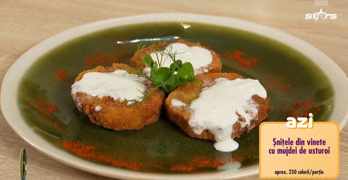 Rețeta lui Horia Manea de șnițele din vinete cu mujdei de usturoi. De ce ingrediente ai nevoie