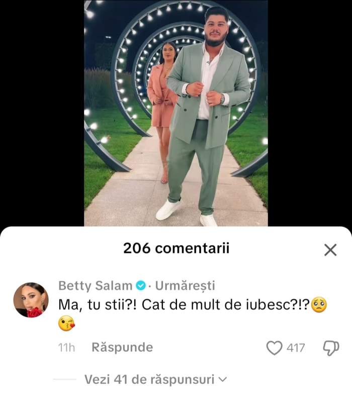 Betty Salam, declarație de dragoste publică pentru Roberto Tudor: ”Măi, tu știi?”. Cum s-au afișat cei doi amorezi | FOTO