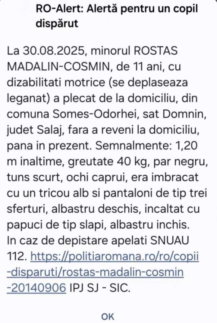 Dacă l-ai văzut pe copilul din imagine, sună la 112! Mădălin are 11 ani, suferă de epilepsie și e căutat de două săptămâni | FOTO