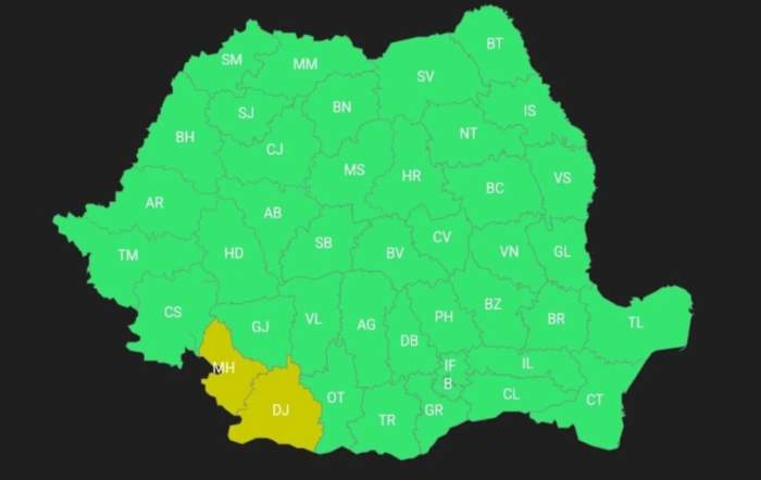Meteorologii au emis cod galben de vreme severă în România!  Avertizarea e valabilă în mai multe județe din țară | HARTĂ