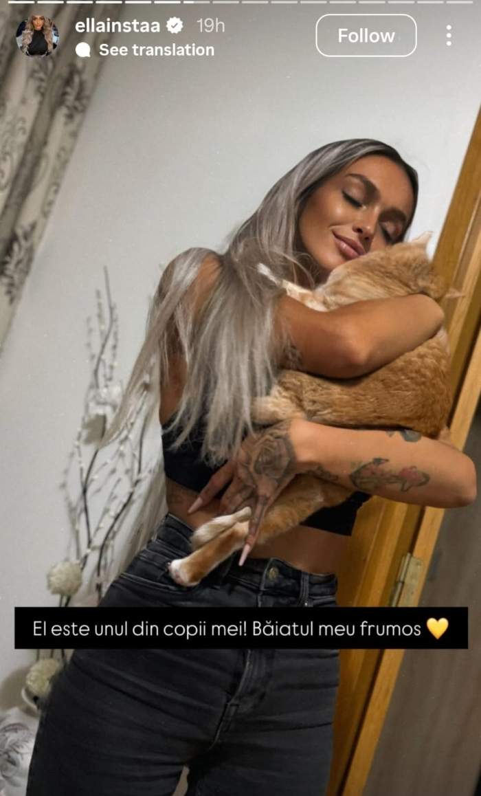 Ella Vișan și motanul ei.