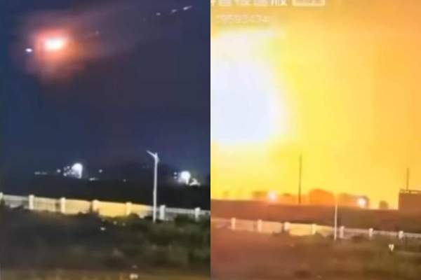 O rachetă ar fi fost filmată lovind un OZN, provocând o explozie uriașă! Imaginile au stârnit teorii la nivel mondial | VIDEO