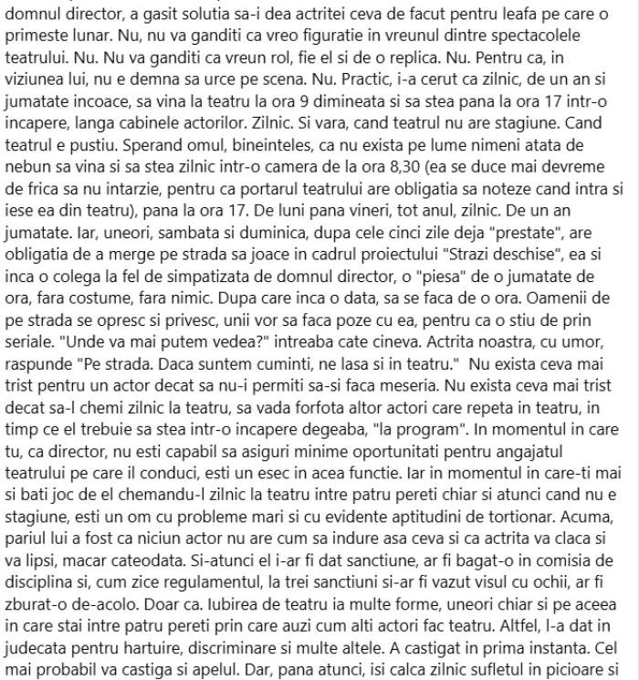 Lia Bugnar, despre drama unei actrițe umilite într-un teatru de stat! Nedreptatea durează de doi ani. A fost deschis proces pentru hărțuire: „Nu există ceva mai trist ...” | FOTO
