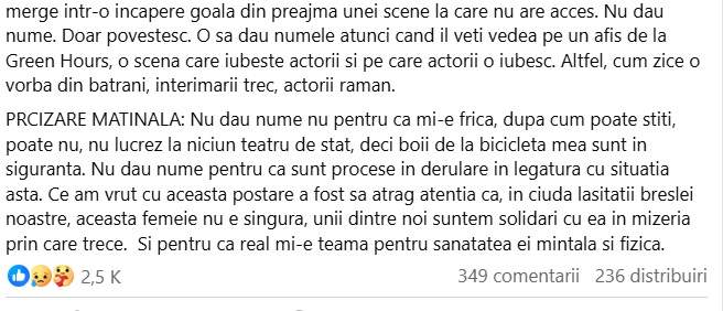Lia Bugnar, despre drama unei actrițe umilite într-un teatru de stat! Nedreptatea durează de doi ani. A fost deschis proces pentru hărțuire: „Nu există ceva mai trist ...” | FOTO