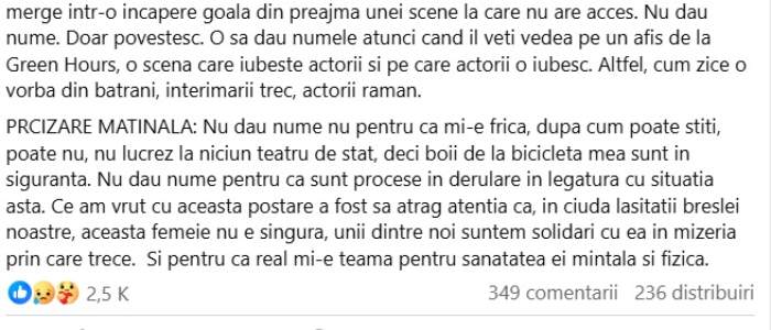 Lia Bugnar, despre drama unei actrițe umilite într-un teatru de stat! Nedreptatea durează de doi ani. A fost deschis proces pentru hărțuire: „Nu există ceva mai trist ...” | FOTO