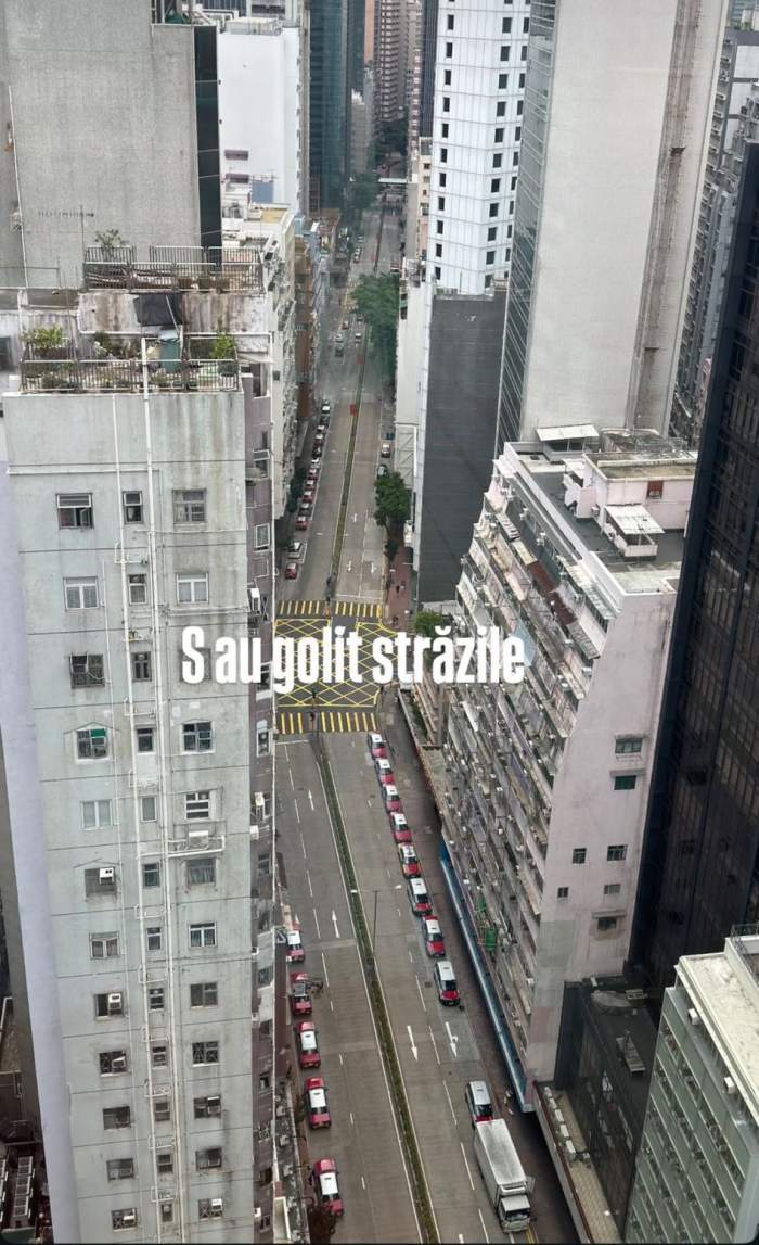 Ștefania și Speak, prinși de un ciclon tropical pe străzile din Hong Kong! Cum au reacționat cei doi