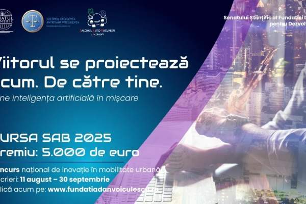 Ultimele zile pentru înscrieri în concursul Bursa SAB 2025: 5.000 de euro pentru un proiect de mobilitate inteligentă de la Senatul Științific al FDVDR