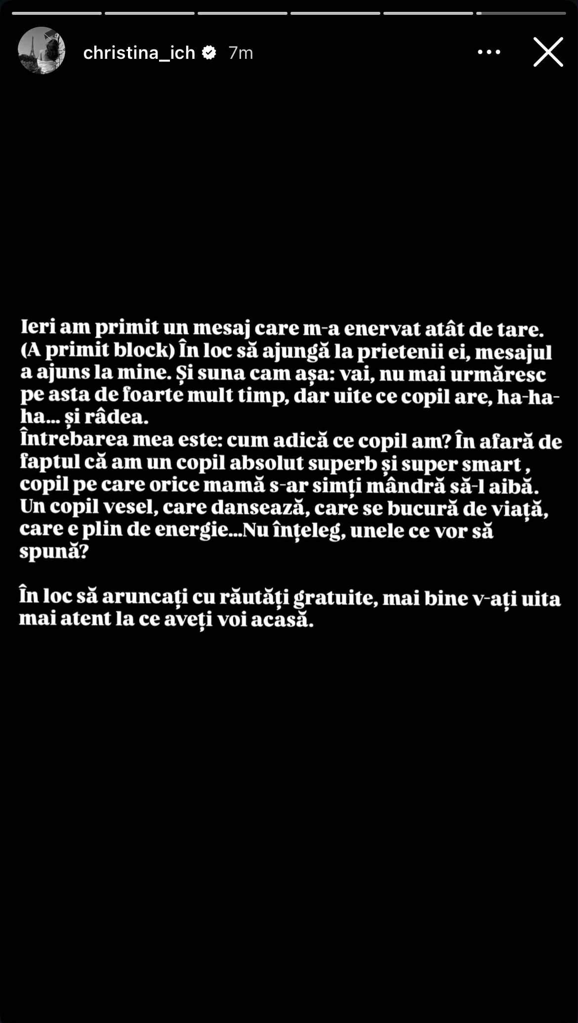 Cristina Ich, mesaj dur după o remarcă despre fiul ei! Ce a transmis influencerița: "În loc să aruncați cu răutăți..." | FOTO