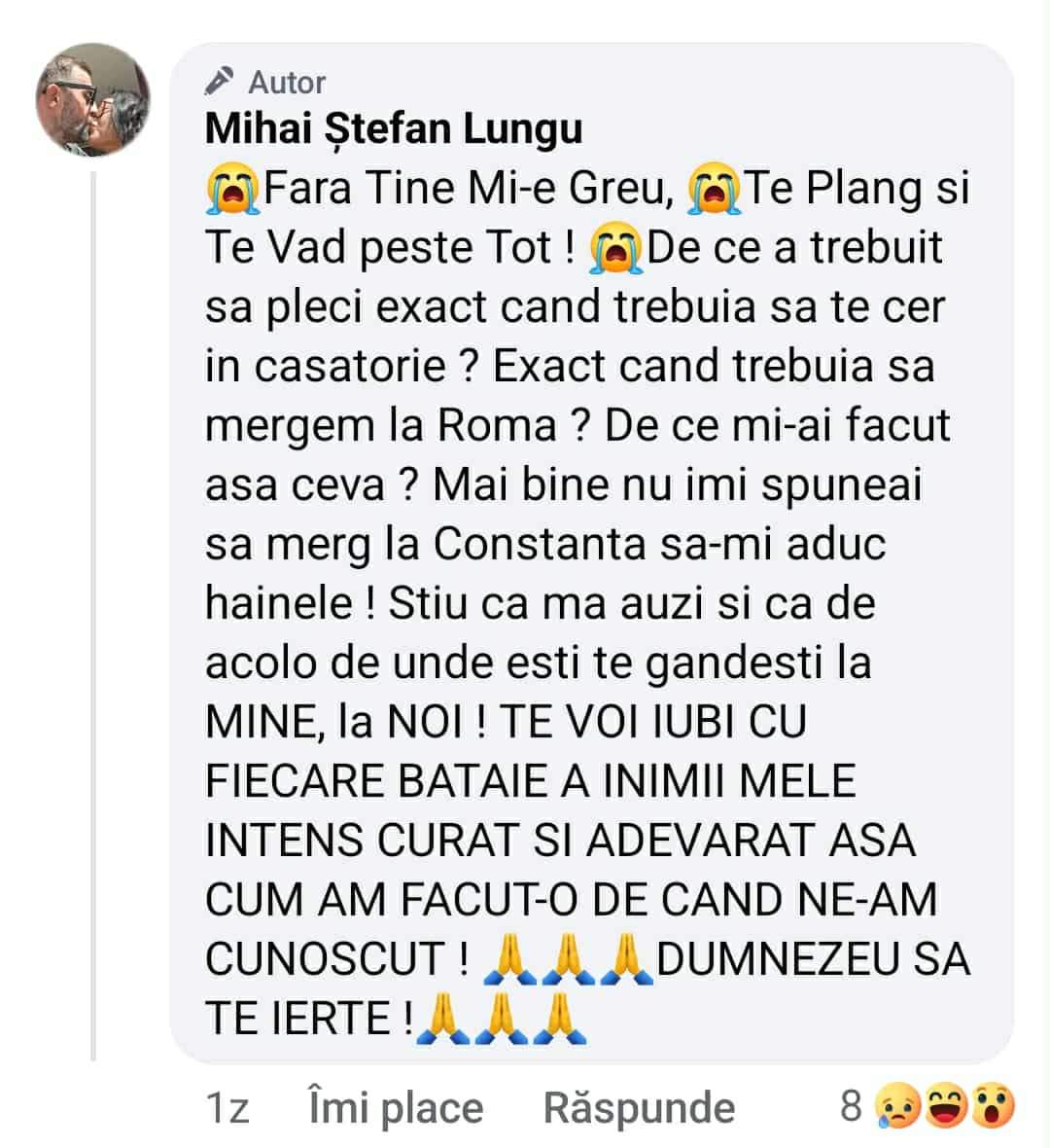 mesajul iubitului Ioanei Popescu