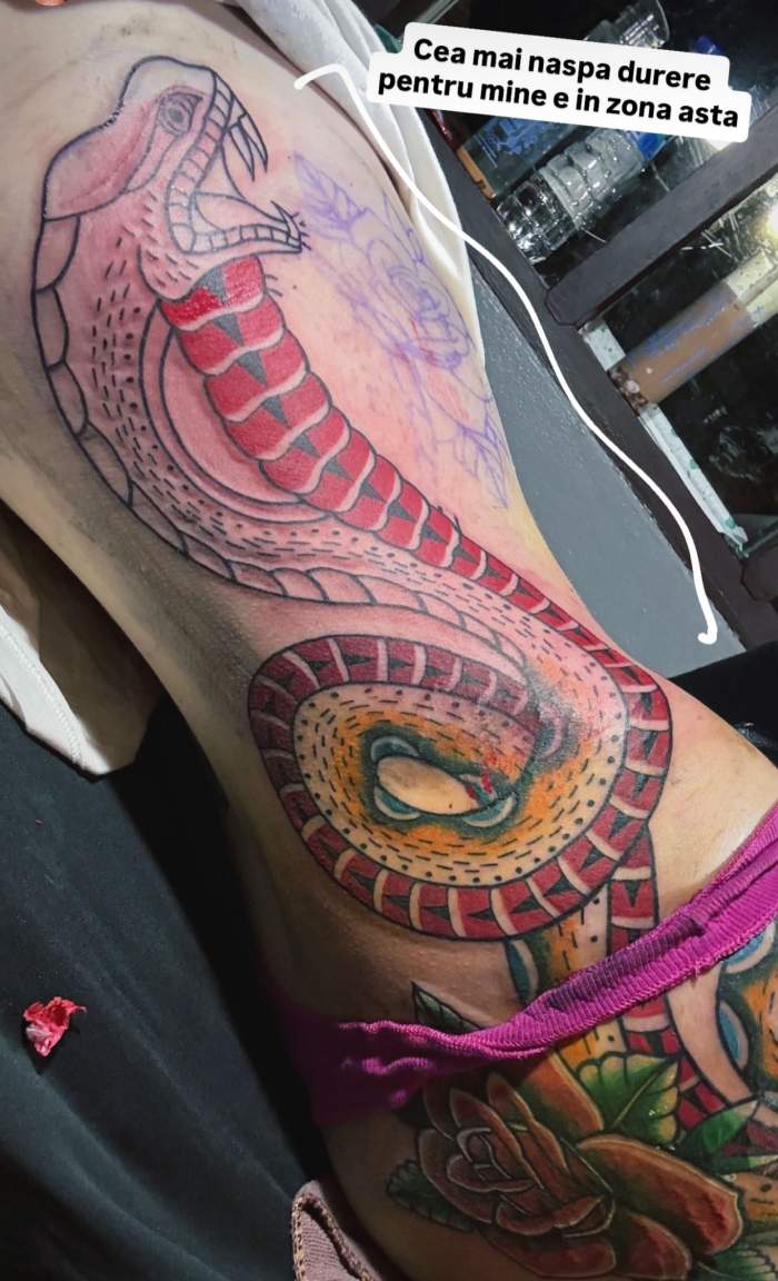 Marilu Dobrescu și-a arătat noul tatuaj! Ce semnifică șarpele imens pe care influencerița și l-a imprimat pentru totdeauna pe piele | FOTO