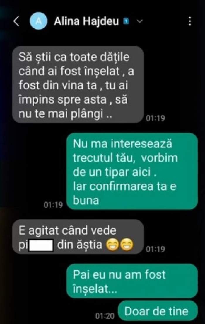 schimb de mesaje între Alina și Valentin de la Mireasa