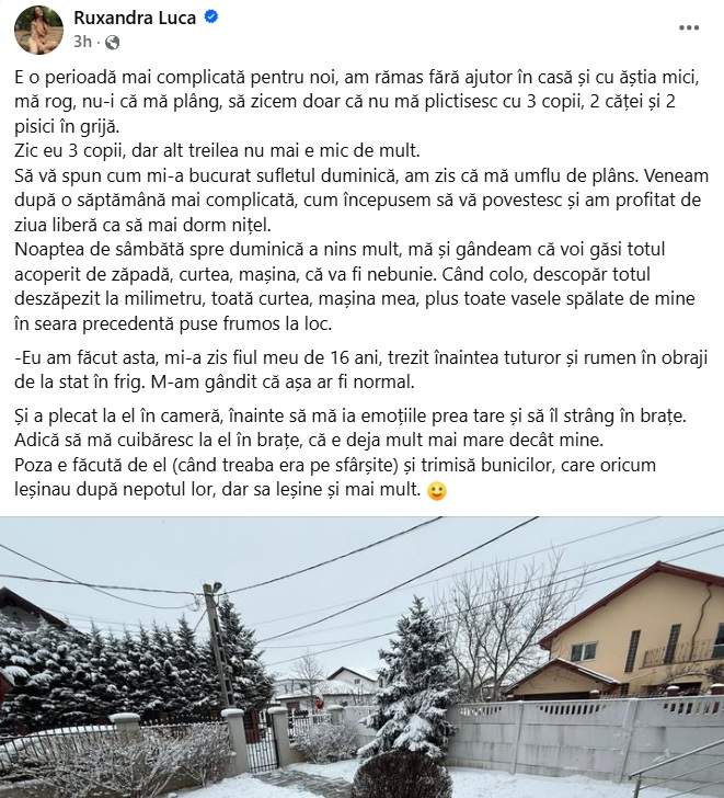 Ruxandra Luca, surprinsă de fiul cel mare! Ce gest a făcut pentru mama lui: "Am zis că mă umflu de plâns"