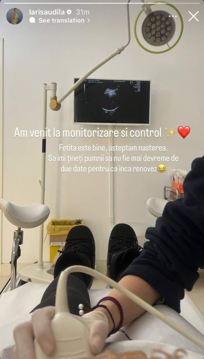 Larisa Udilă, ultimul control înainte de naștere