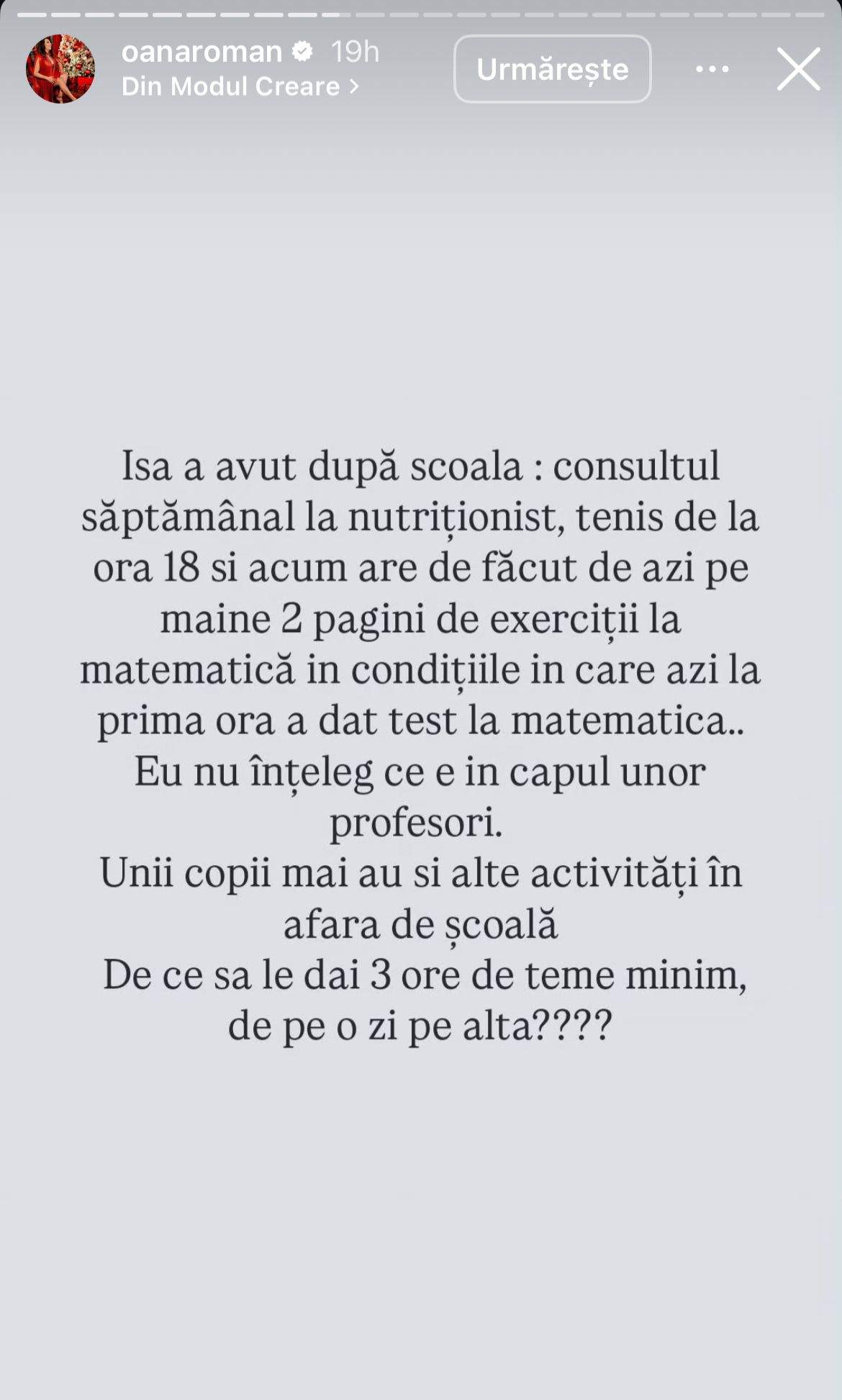 Oana Roman, pe Instagram
