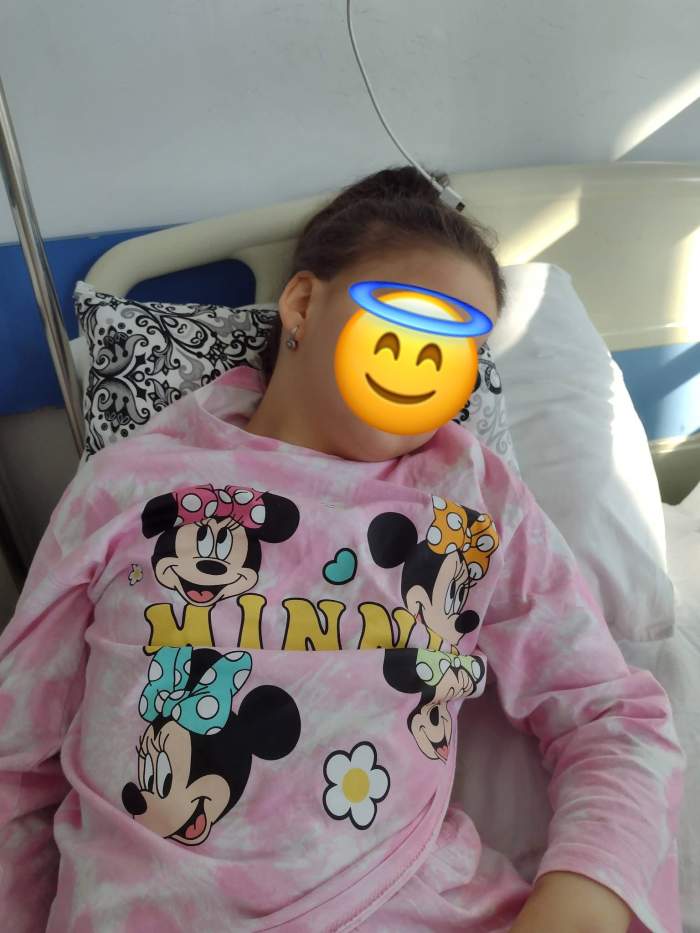 Fetița de 9 ani, în spital
