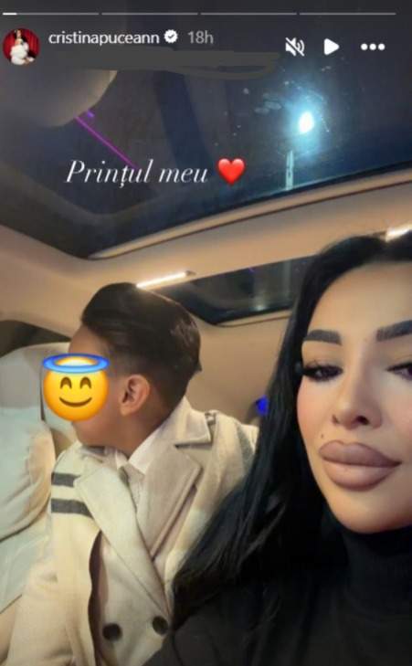 Cristina Pucean și nepotul său, în mașină