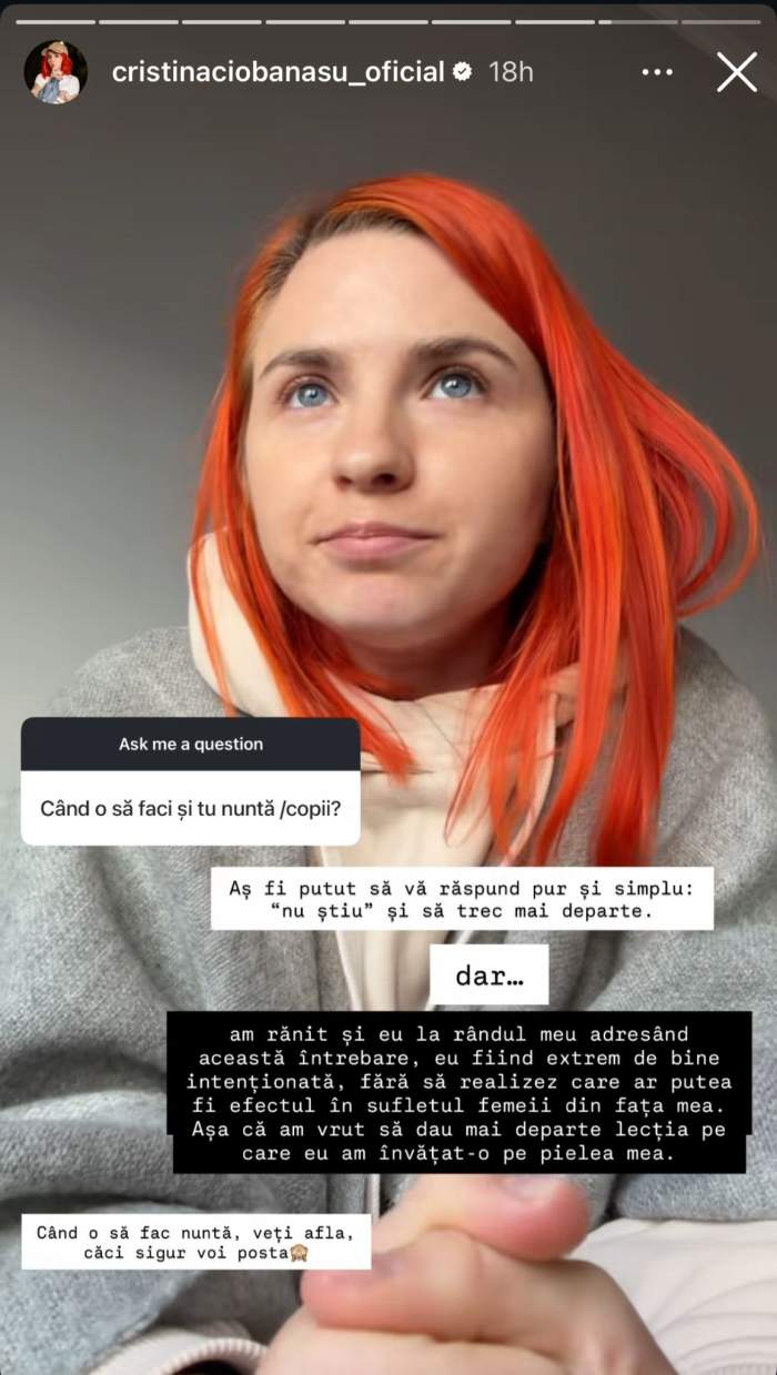 Cristina Ciobănașu, pe Instagram