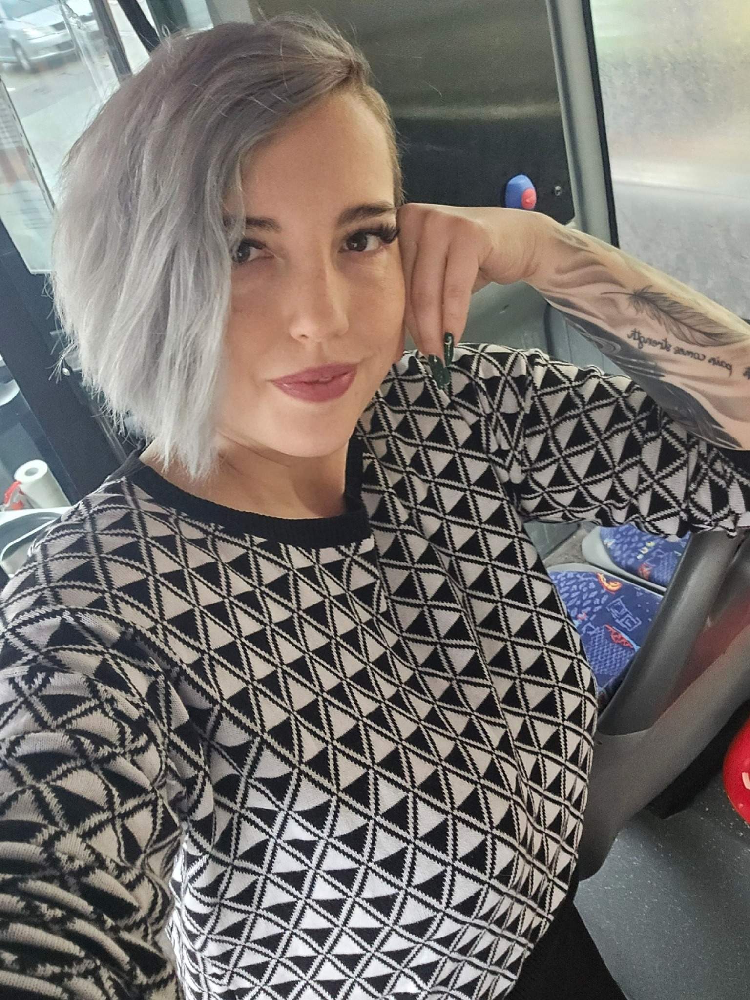 Iulia Cristina, în autobuz