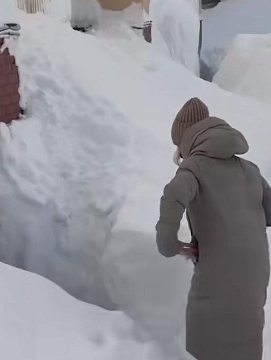 Oameni care merg prin zăpadă