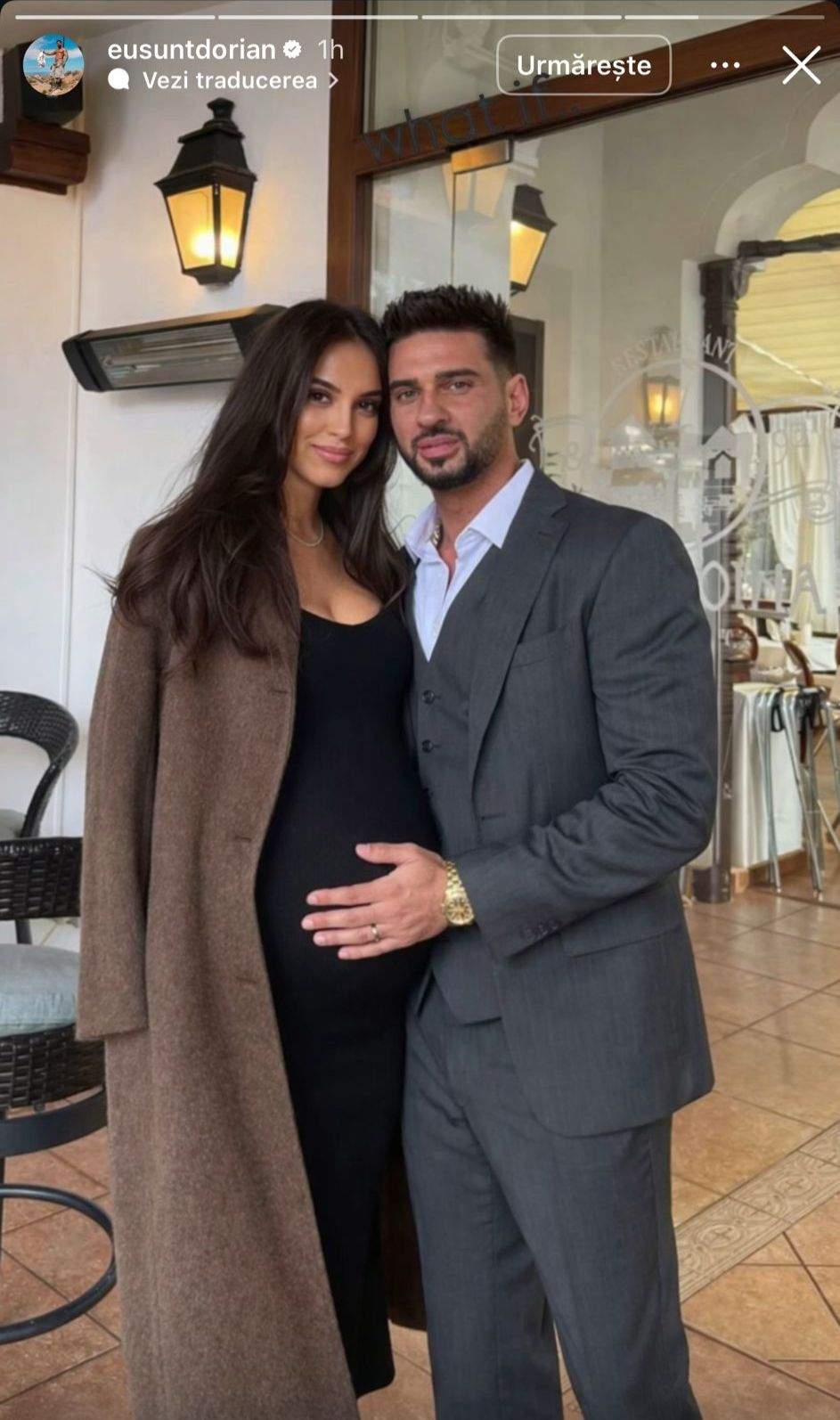 Dorian Popa și soția însărcinată