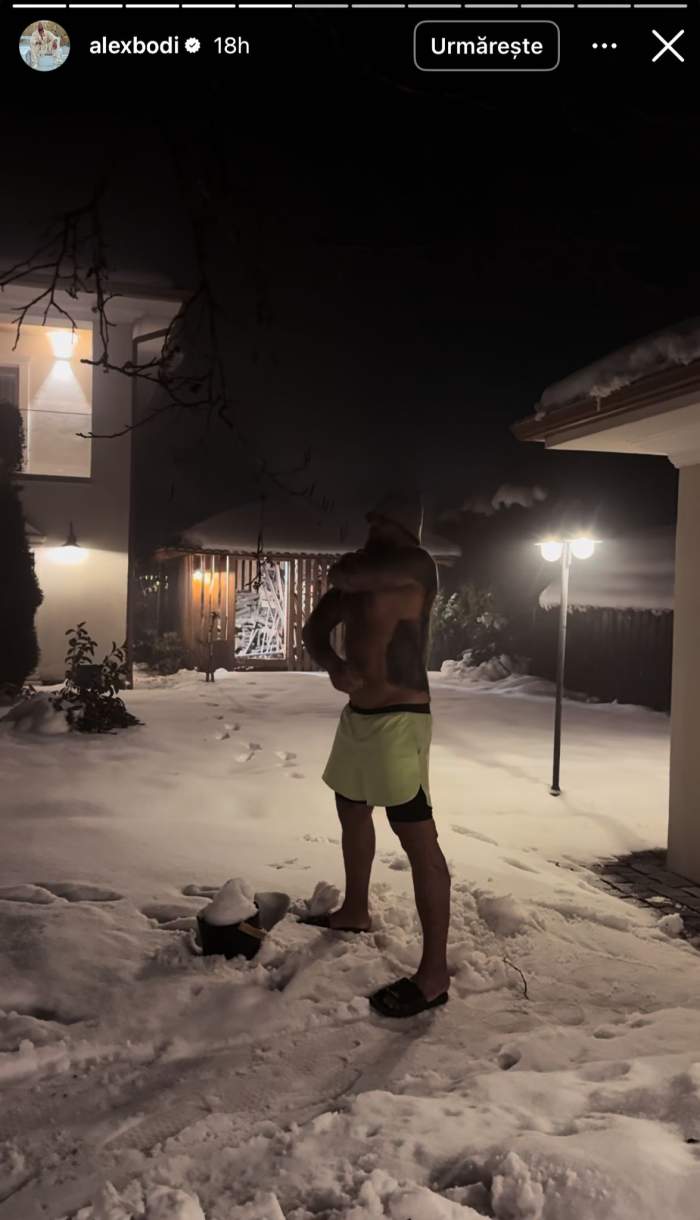 Alex Bodi s-a spălat cu zăpadă