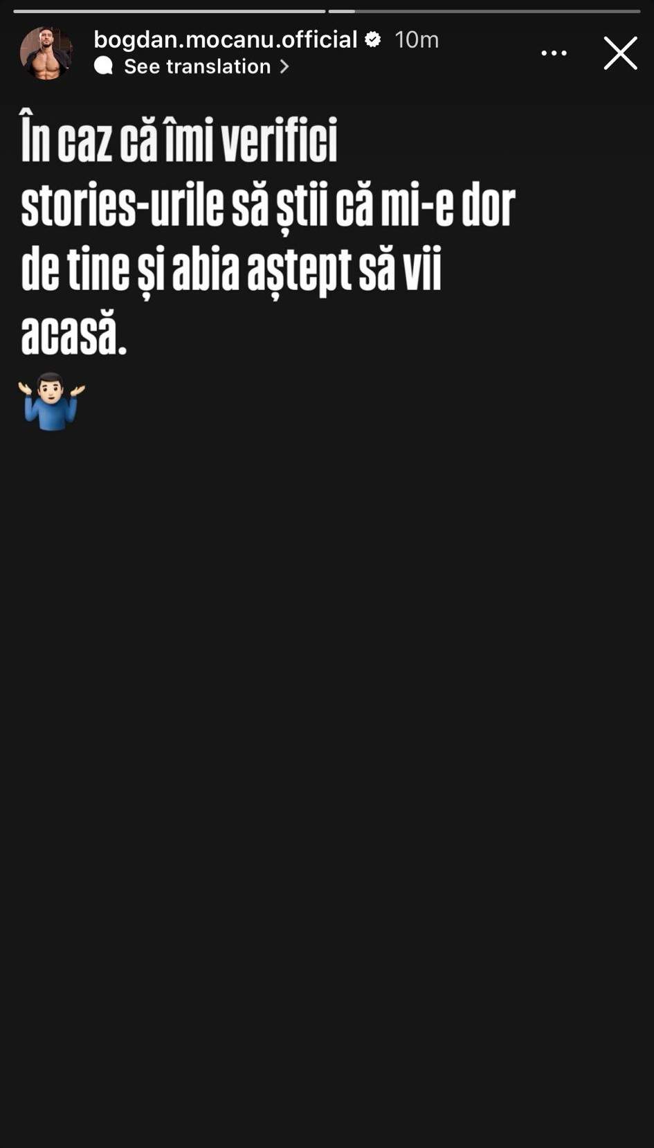 mesajul transmis de Bogdan Mocanu