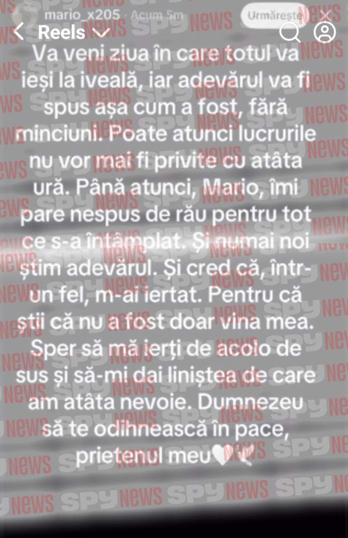 mesajul suspectului de 13 ani