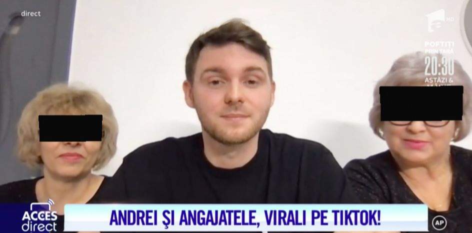 Andrei de pe TikTok, alături de angajatele sale