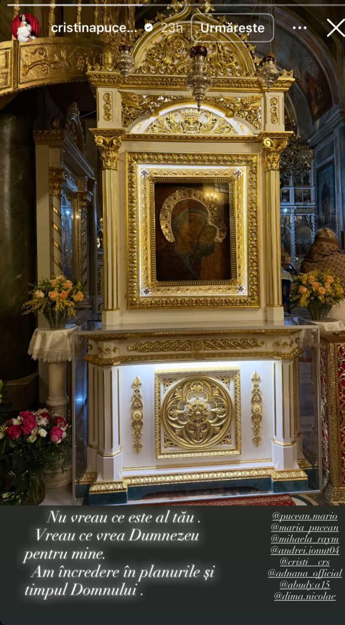 Cristina Pucean, la biserică