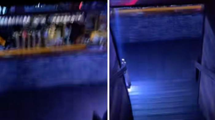 Colaj foto cu intrarea barului din Elveția