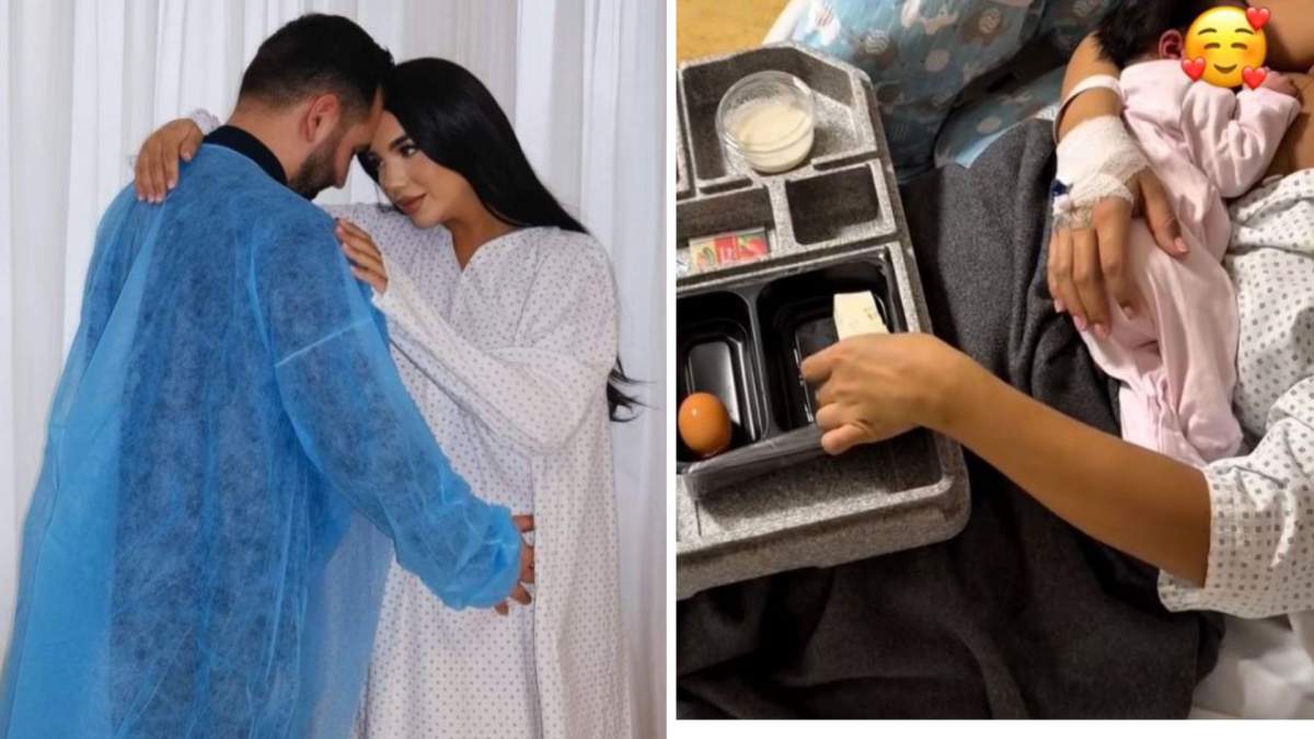 Colaj foto cu Larisa Udilă, înainte și după naștere