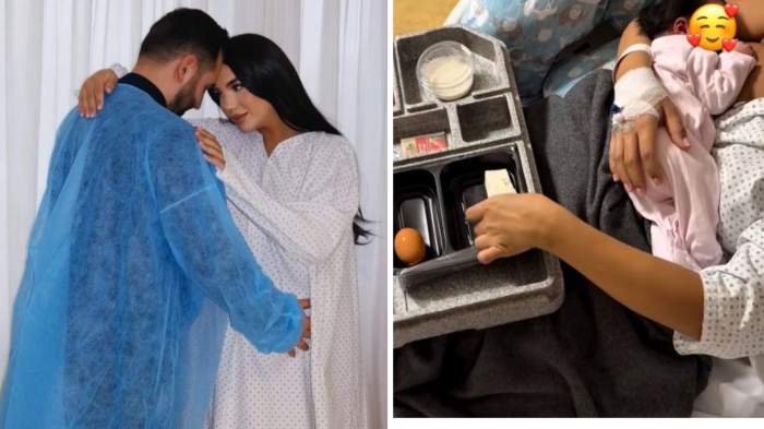 Colaj foto cu Larisa Udilă, înainte și după naștere