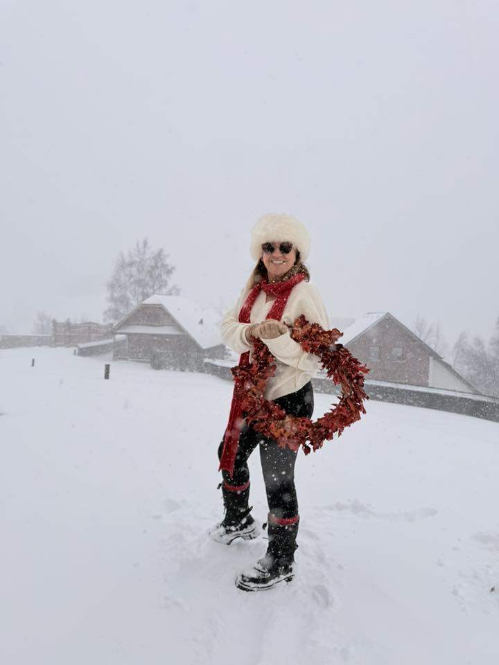 Mirela Retegan, în zăpadă