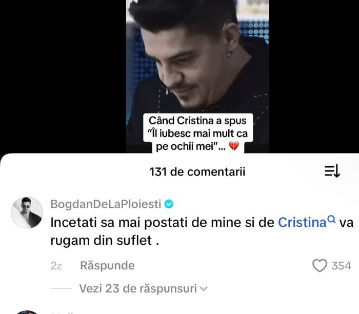 Captură de ecran cu mesajul lui BDLP