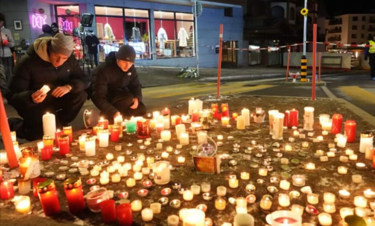 Lumânări aprinse în locul tragediei din Elveția
