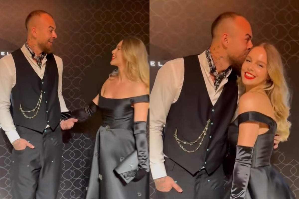 Cât de îndrăgostit e Denis Alibec! Fotbalistul o soarbe din priviri pe iubita lui