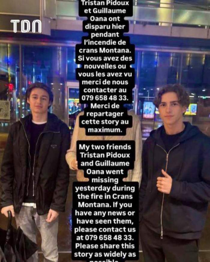 Mesajul dureros al mamei românului mort în incendiul din Elveția. Guillaume Oana avea 18 ani 