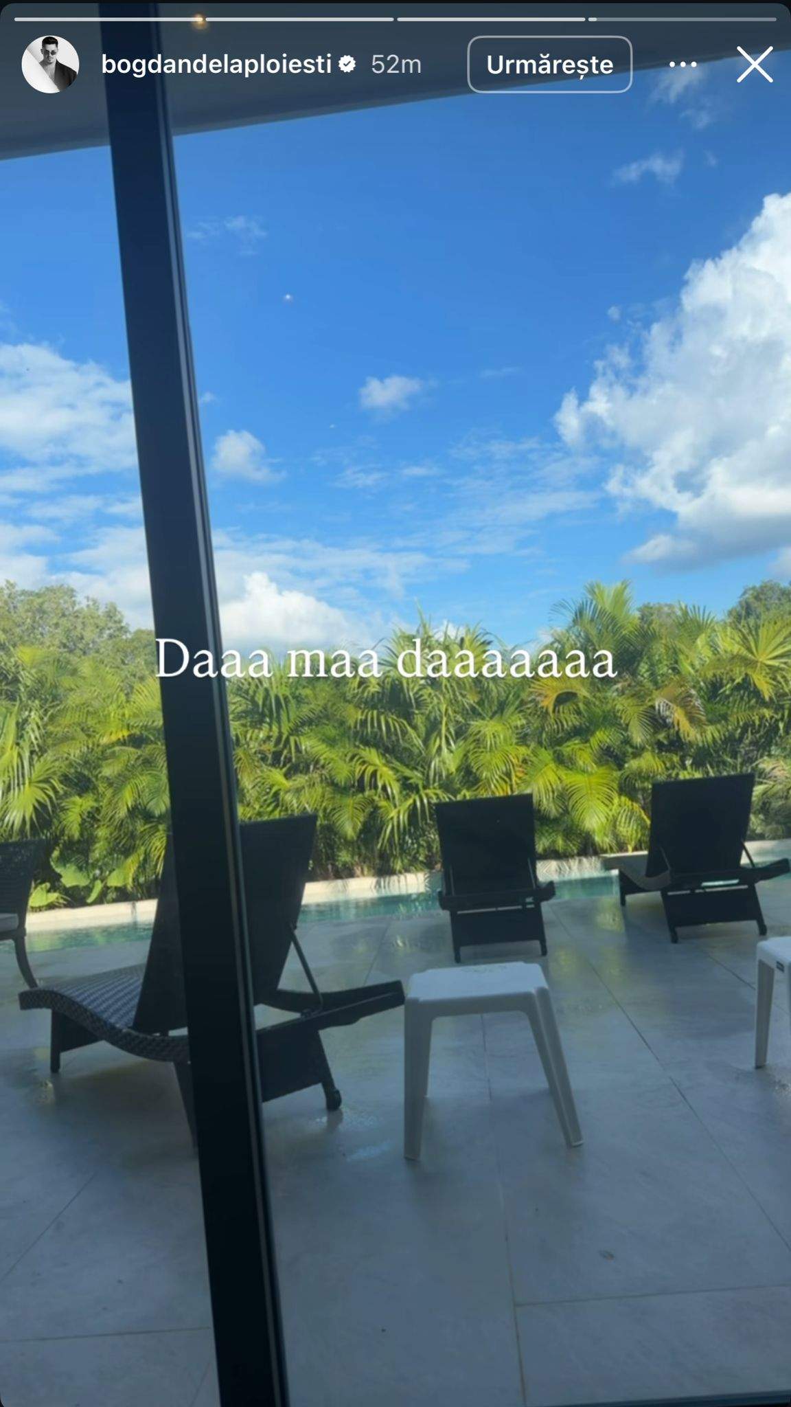 Bogdan de la Ploiești a filmat peisajul pe care îl vede de la cazare