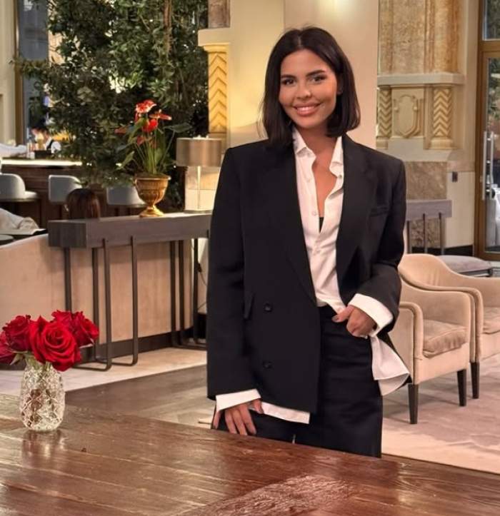 andreea popescu imbracata la costum