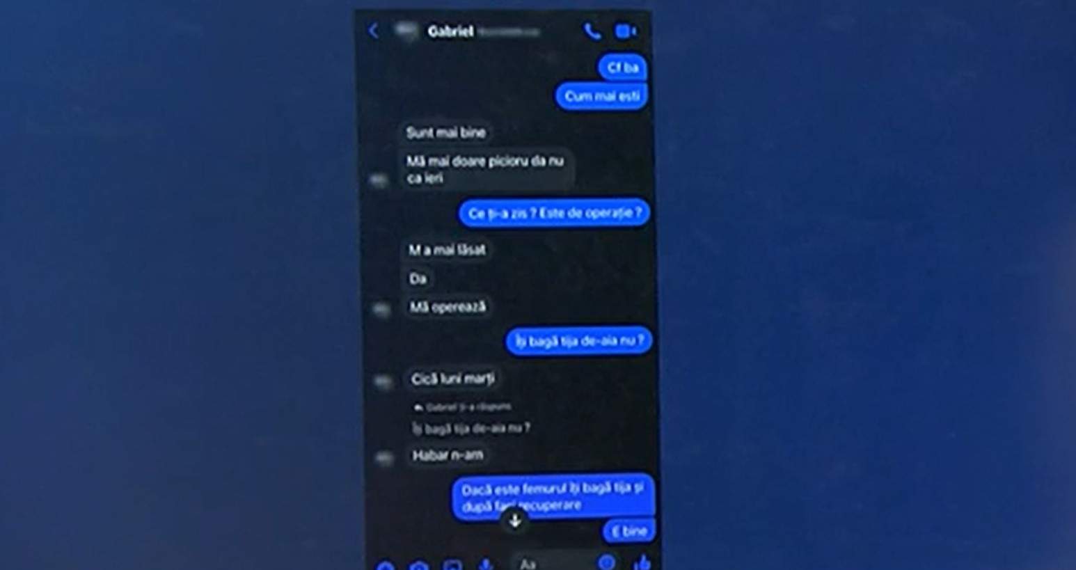 ultimele mesaje ale lui Gabriel Bumbăcea