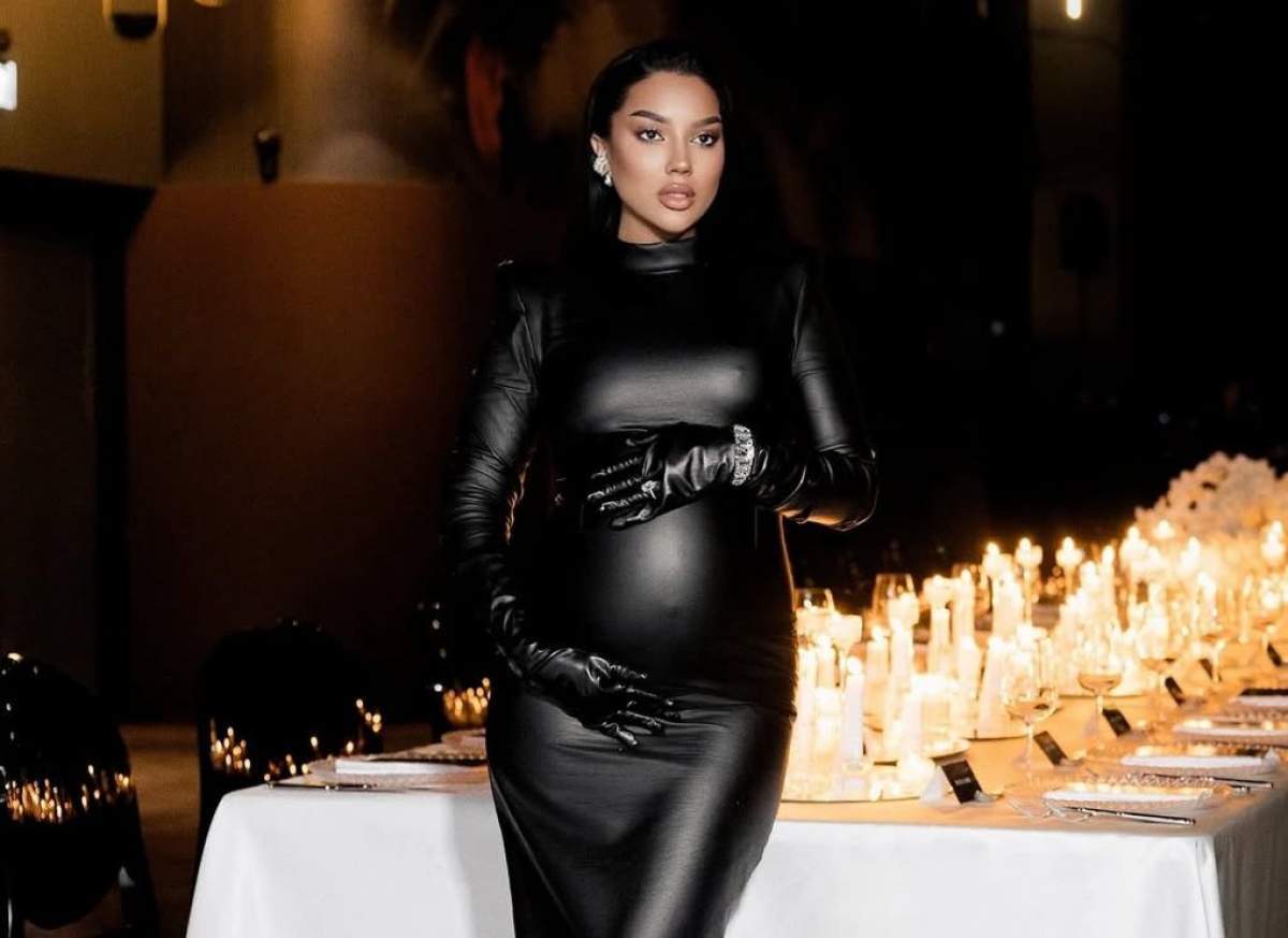 Larisa Udilă, într-o rochie neagră