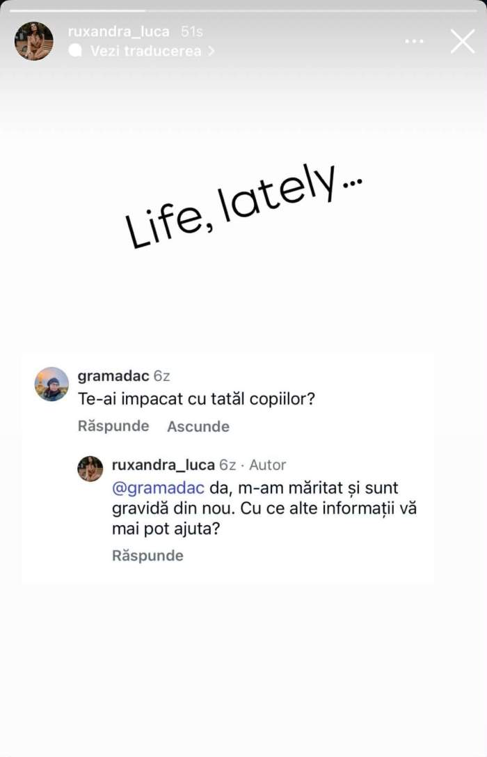 Ruxandra Luca îi pune la punct pe curioși! Mesajul tranșant pentru cei care o întreabă despre viața personală